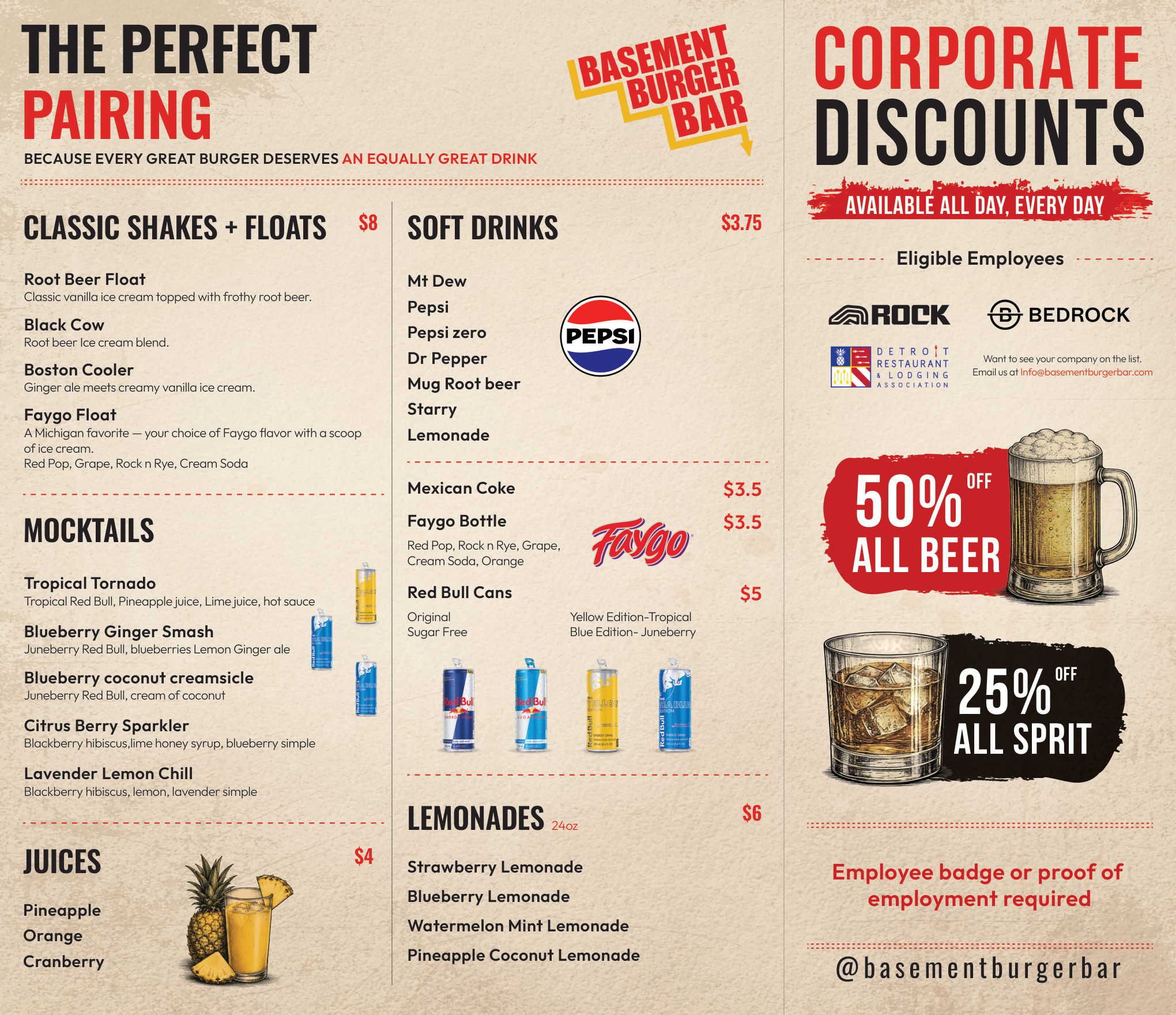 Greektown Detroit drink and specials menu — page 1